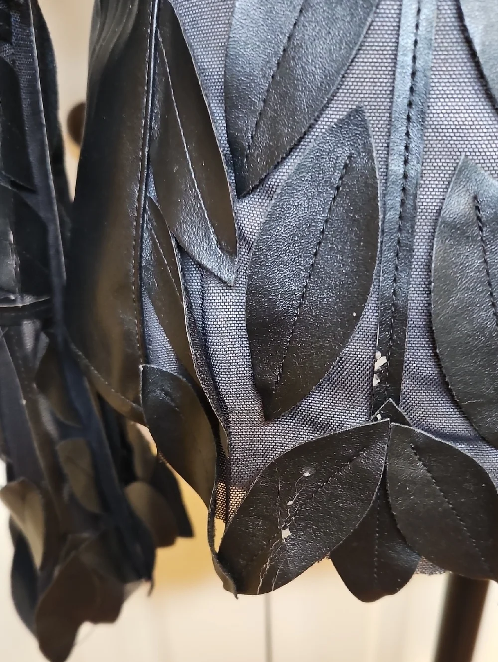 Frank Lyman Black Leaf-Pattern Faux Leather Zip Jacket Women 6 - Picture 10 of 13